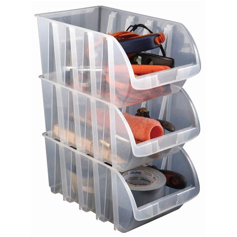 stackable clear bins for organizing